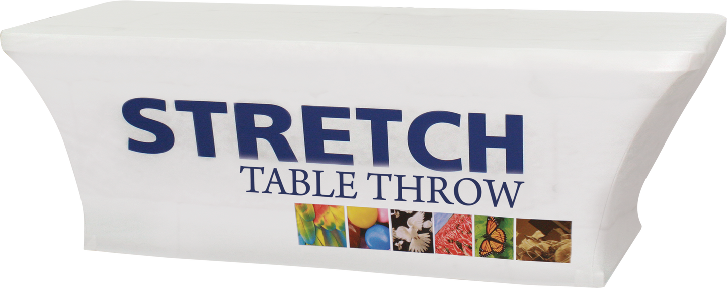 4ft Stretch Dye Sub Table Throw Full (48"w x 36"h demo table)