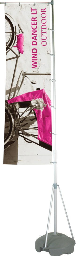 10ft - 13.5ft Adjustable Wind Dancer LT Flag Double-Sided (Long Graphic Package)