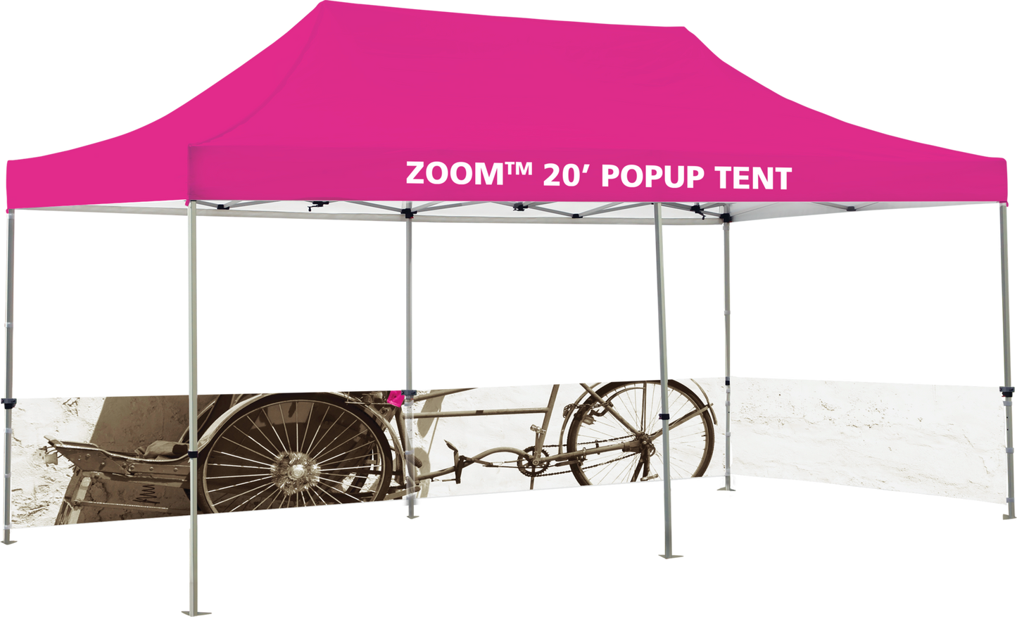 20ft x 10ft Zoom Standard Popup Tent Half Wall Custom Printed (Half Wall Graphic Only)