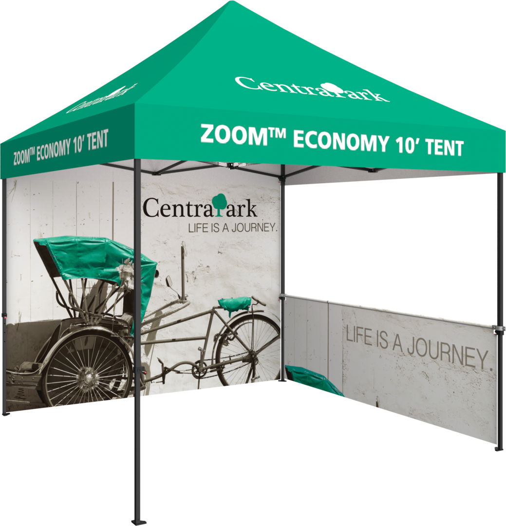 10ft x 10ft Zoom Economy and Standard Popup Tent Half Wall Custom Printed Double-Sided (Half Wall Graphic Only)