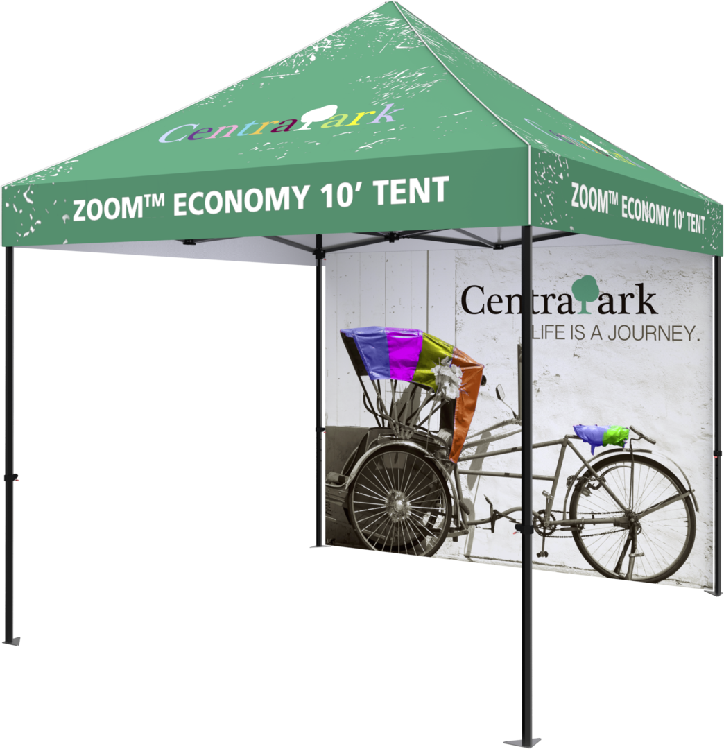 10ft x 10ft Zoom Economy and Standard Popup Tent Full Wall Custom Printed Double-Sided (Full Wall Graphic Only)