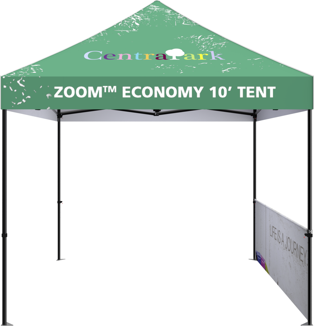 10ft x 10ft Zoom Economy and Standard Popup Tent Half Wall Custom Printed (Half Wall Graphic Only)