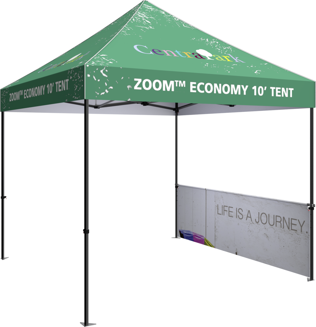 10ft x 10ft Zoom Economy and Standard Popup Tent Half Wall Custom Printed (Half Wall Graphic Only)