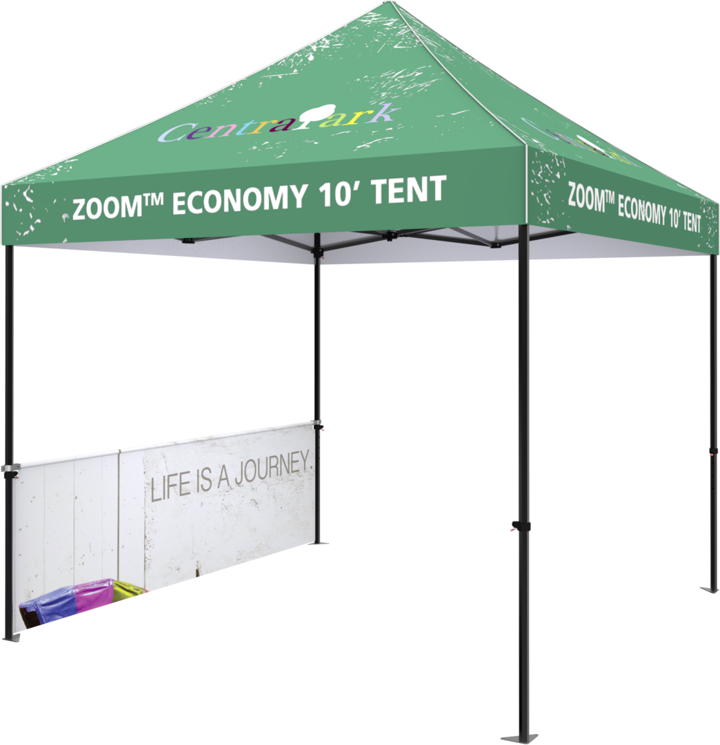 10ft x 10ft Zoom Economy and Standard Popup Tent Half Wall Custom Printed (Half Wall Graphic Only)