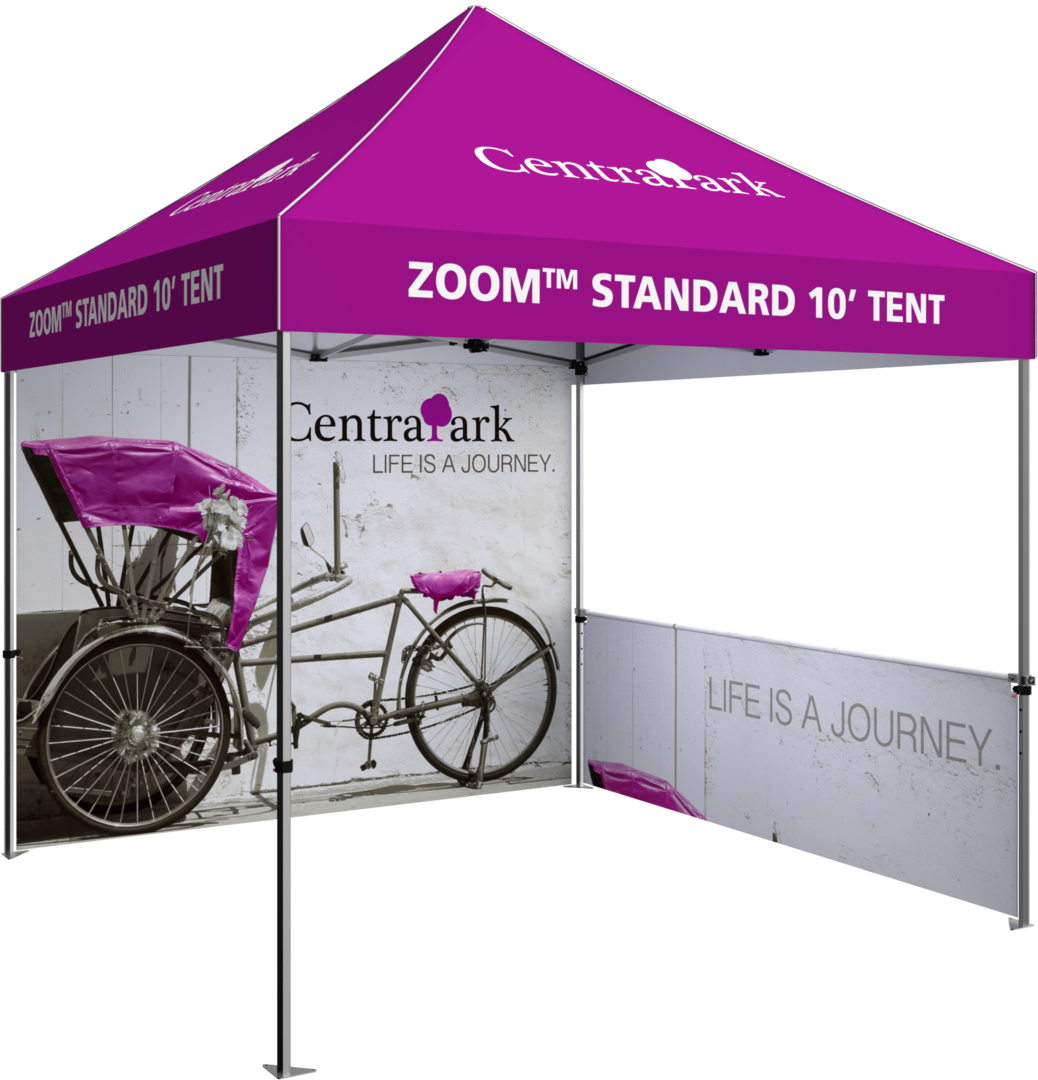 10ft x 10ft Zoom Economy and Standard Popup Tent Half Wall Custom Printed Double-Sided (Half Wall Graphic Only)