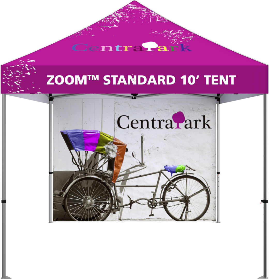 10ft x 10ft Zoom Economy and Standard Popup Tent Full Wall Custom Printed Double-Sided (Full Wall Graphic Only)