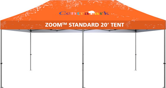 20ft x 10ft Zoom Standard Popup Tent Custom Printed (Graphic Package)