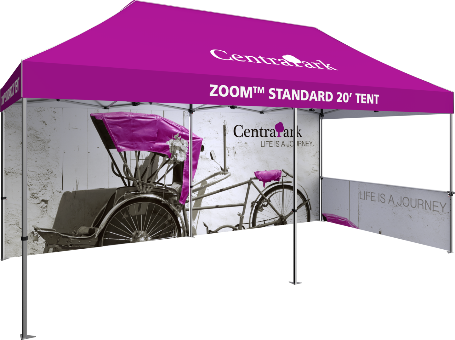 20ft x 10ft Zoom Standard Popup Tent Full Wall Custom Printed Double-Sided (Full Wall Graphic Only)