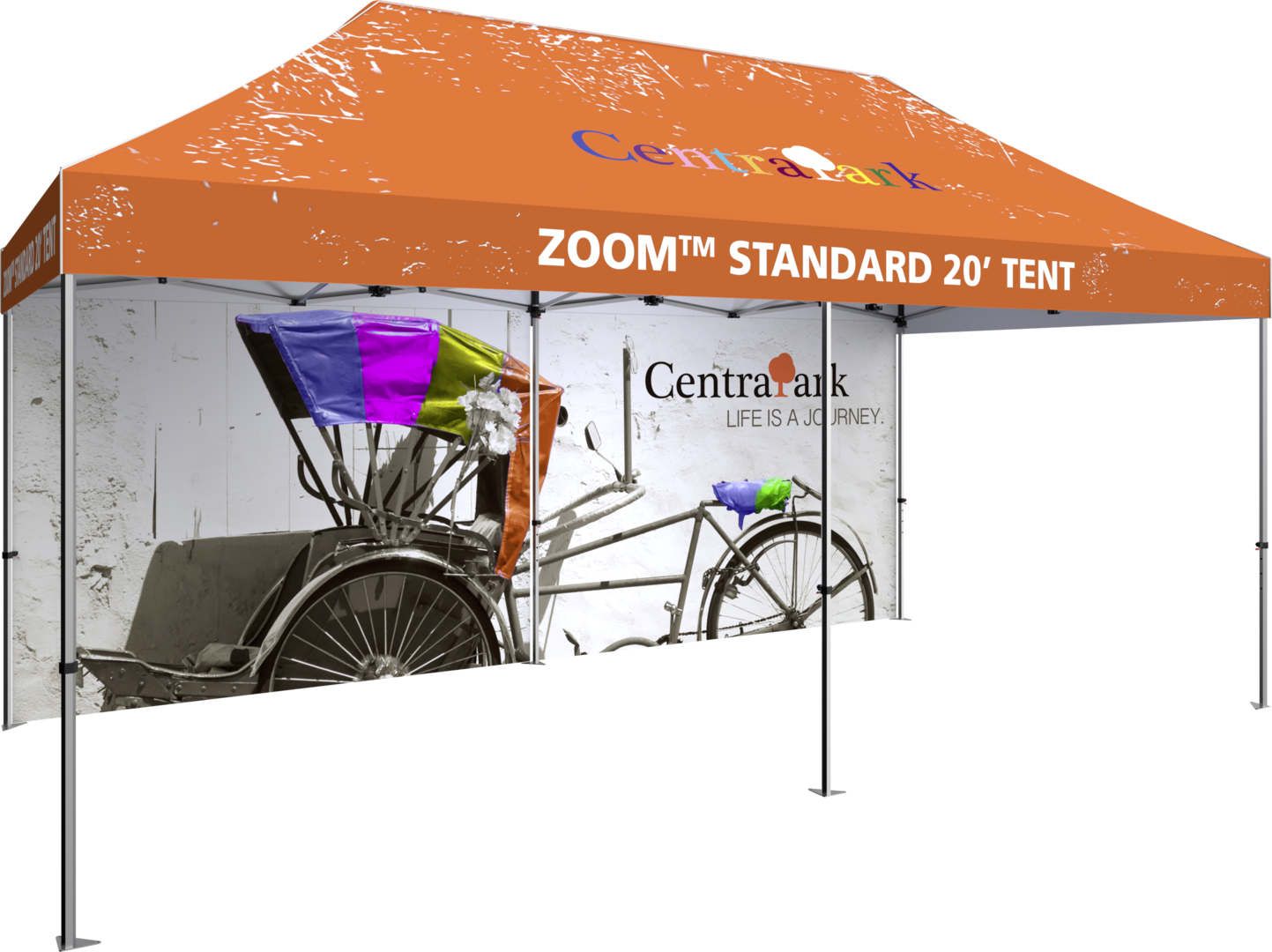 20ft x 10ft Zoom Standard Popup Tent Custom Printed (Graphic Package)