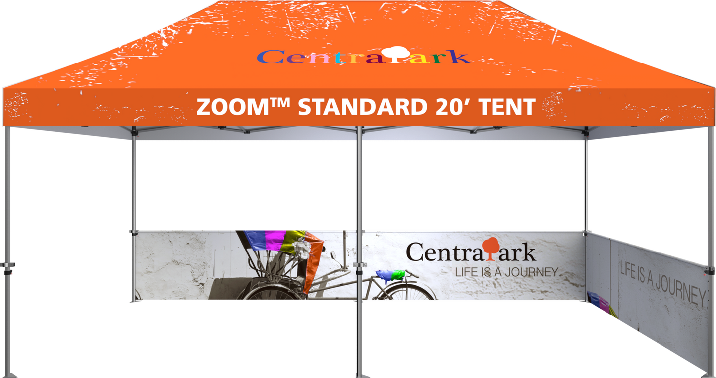 20ft x 10ft Zoom Standard Popup Tent Custom Printed (Graphic Package)